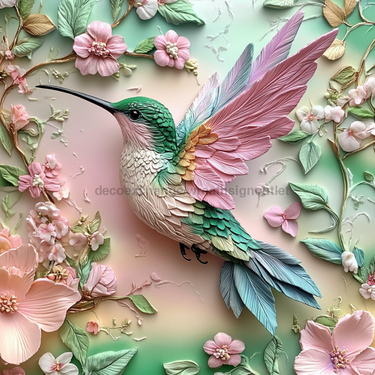 Hummingbird Sign, DCO-13203, Sign For Wreath, 10x10
